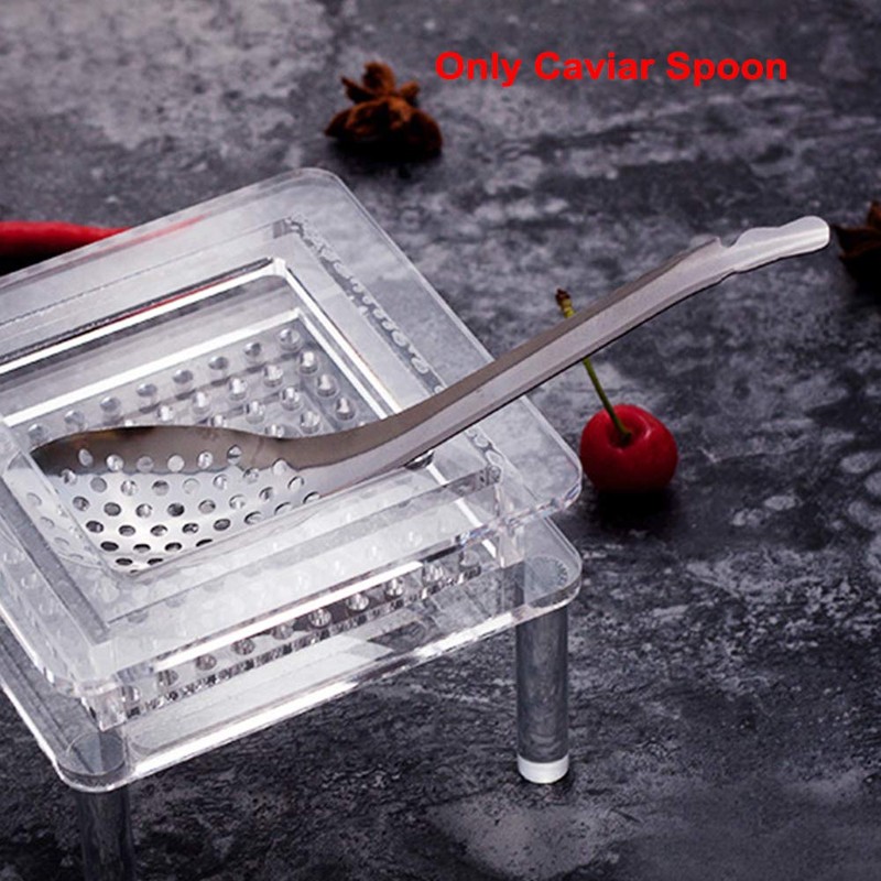 Caviar Spoon,Stainless Steel Spherification Spoon Cooking Kitchen Tool Cuisine Strainer