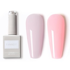 FANNEST Nude Gel Polish Set,Neutral Sheer Nude Pink Clear Nail Polish Soak Off LED UV Nail Lamp Translucent Gel Polish Nail Art Gel 15ml*2pcs.