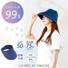 Alphax AP-441120 Women's Ribbed Knit UV Visor, Navy