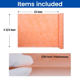 Muzata Waterproofing Membrane for Shower 3.8x33feet (125 Sq Ft) 23.6 Mil Thick Uncoupling Polyethylene Fabric Tile Underlayment Waterproof Shower Membrane for Sauna Bathroom Kitchen M034