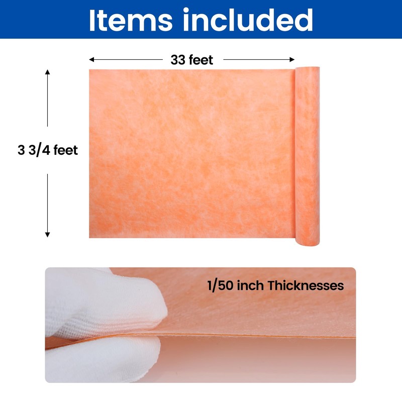 Muzata Waterproofing Membrane for Shower 3.8x33feet (125 Sq Ft) 23.6