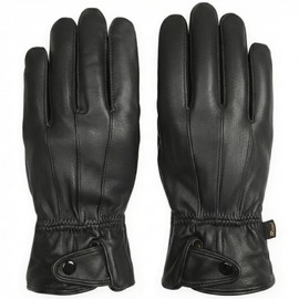 REED Men's Genuine Leather Warm Lined Driving Gloves - Touchscreen Texting Compatible (M, BLACK)