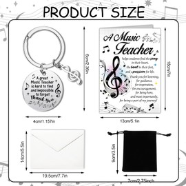 HOWAF Music Teacher Appreciation Gifts Cards Music Teacher Appreciation Keychian, Thank You Musical Teachers Cards with Keyring for Women Teachers Gifts