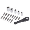 20Pcs Socket Wrench Screwdriver Set Ratchet Bit Tool Box Multifunctional