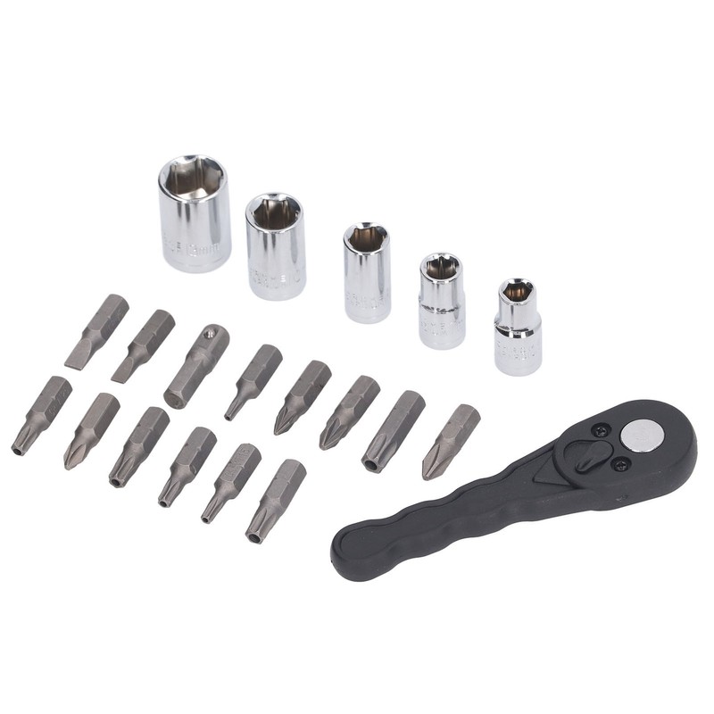 20Pcs Socket Wrench Screwdriver Set Ratchet Bit Tool Box Multifunctional