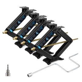 [Upgrade] Kohree 7500lbs RV Stabilizer Leveling Scissor Jacks 24" for Travel Trailer Camper, Set of 4, Heavy Duty RV Stabilizer Jacks Kit with Crank Handle and Drill Bit