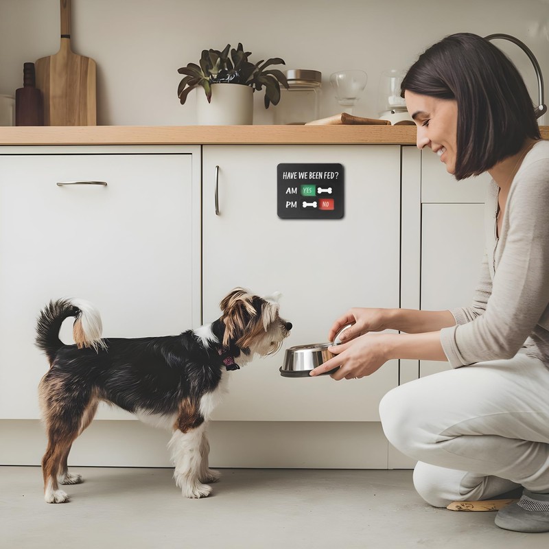 EliteSign Dog Feeding Reminder Sign with Magnet, Pet Feeding Tracker