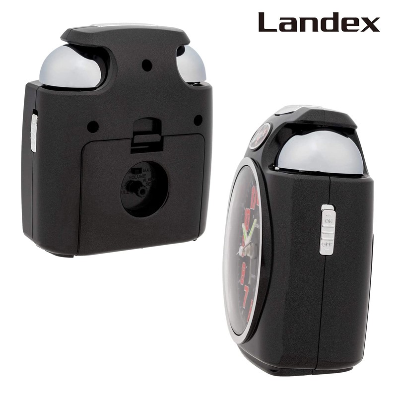 LANDEX YT5243BK Loud Gachibel Analog Alarm Clock with Snooze Light,