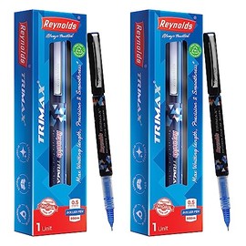 Reynolds Trimax 2 ct Pouch - Blue Gel Pen I Lightweight Gel Pen With Comfortable Grip for Extra Smooth Writing I School and Office Stationery