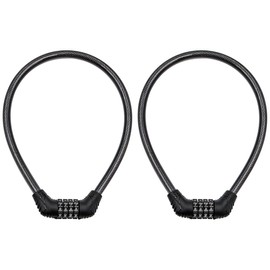 Pack of 2 NUZAMAS Bicycle Comnination Chain Lock Cable, 550mm, 4-Digit Number Resettable Combination Bike Password Lock, Bike Chain Locks for Bicycle Outdoors