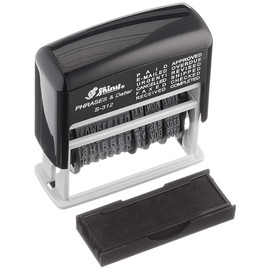 Shiny S-312 Self-Inking Dial-a-Phrase Date Stamp 12 Phrases 3.8mm Character Height