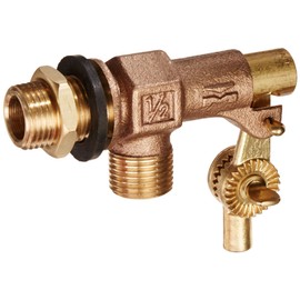 Mueller Industries 109-813 Tank Float Valve, 1/2 Inlet X Male Outlet, 1/2-Inch, Bronze