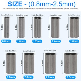 FUSIGO Fishing Crimp Sleeves,120pcs Double Barrel Crimp Sleeves Brass Copper Crimping Loop Sleeves Wire Rope Crimp Sleeves Fishing Line Tube Connector Wire Leader Rigging Tackle 0.8