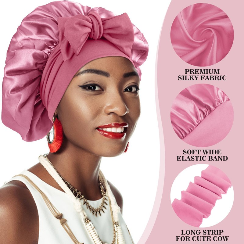 Abeillo Silk Sleep Bonnets for Women, 1PC Adjustable Satin Night
