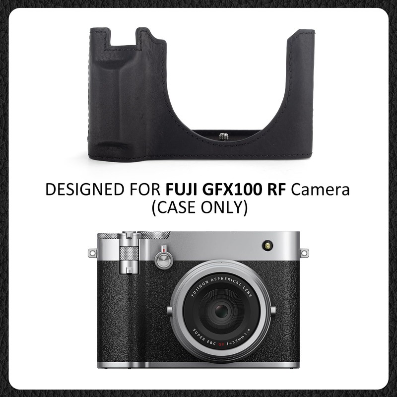 MUZIRI KINOKOO Fuji GFX100 RF Protective Genuine Leather Half Case