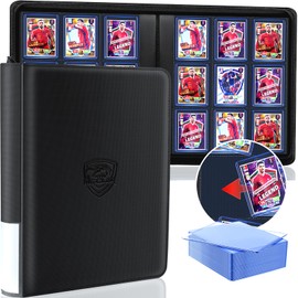 MGCLBR Top Loader Binder – Holds 324 Cards (20 Hard Sleeves Included),9-Pocket Side-Loading Card Binder Ringless Double-Sided – Perfect for Trading/Sports Cards & Tournaments