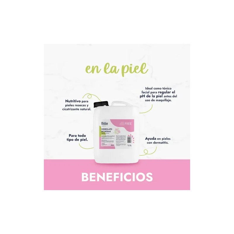 Hidrolato de Rosas Puro Lúdika de 5 L para Skincare