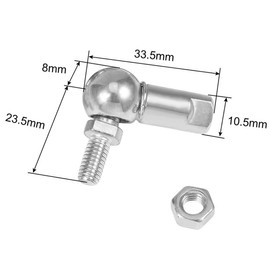 TA-VIGOR 4PCS CS10 Rod End Ball Bearings M6x1.0mm, Male Thread, Carbon Steel Right-Hand Angle Joints, Self-Lubricating Spherical Bearings for Linkage and Machinery Applications