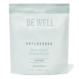 Be Well By Kelly Unflavored Plant-Based Protein Powder, Vegan 20G of Protein & 8G of Fiber (1 Ingredient, 20 Servings) 9 Amino Acids + 3 BCAAs No Soy, No Dairy, Stevia-Free, No Sugar Added 1.68lb 760g
