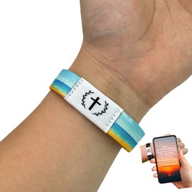 XZG Daily Bible Verse Bracelet Bible Verse Devotional Bracelets Inspirational Bible Verse Bracelet Wristbands for Women Men Teens 2Pc