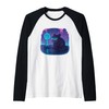 Cyberpunk Degu Runner Future City Raglan Baseball Tee
