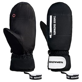 Durio Waterproof Gloves Women Men Mittens Touchscreen Ski Gloves Winter Gloves for Running Skiing Hiking Motorcycle Cycling Black 1 L