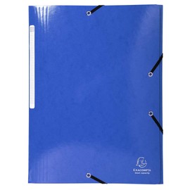 Exacompta Iderama Folder with 3 Flaps and Elastic A4 Maxi Capacity Manila Cardboard 425 g/m2 dark blue