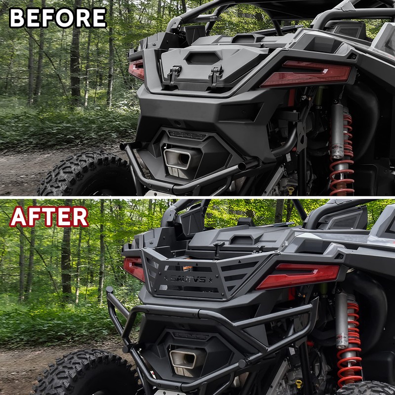 SAUTVS Rear Cargo Bed Extender Tailgate for Polaris RZR PRO