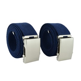 UPGRADE 3STYLE Military Style Sliding Buckle Belt, Pack2-Blue