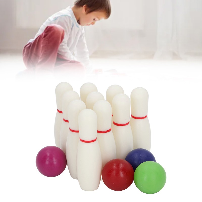 Kids Bowling Set Educational Interactive Resin with 10 Bowling Pins