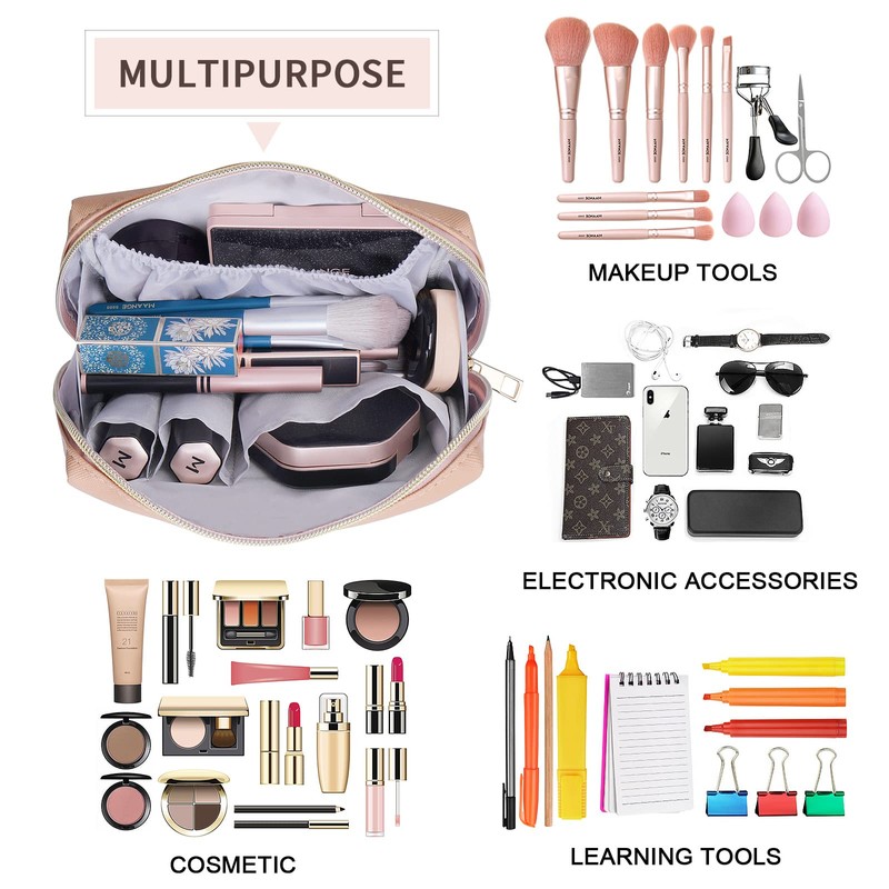 Small Beige Cosmetic Bag, beige