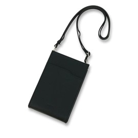 Sonne Smartphone Shoulder Mini Shoulder Claudio SOX024 CLAUDIO Genderless Smartphone Pouch Genuine Leather Shoulder Bag Mini Pochette, Black