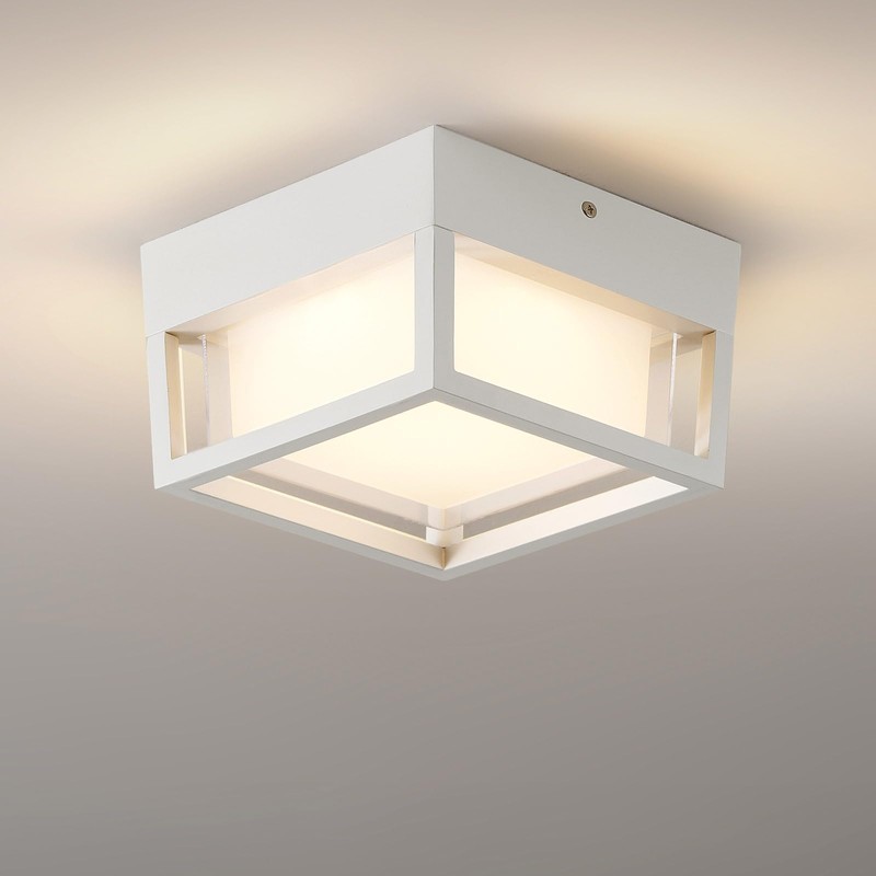 CHENS01 Small Outdoor Flush Mount LED Ceiling Light Exterior Porch