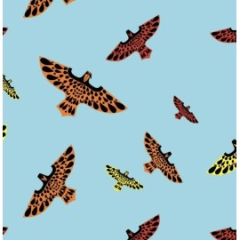 Birch Fabrics Charley Harper•Ford Times Birds Vol 1 Falcon Kites Poplin Fabric 1yd•BTY•Organi