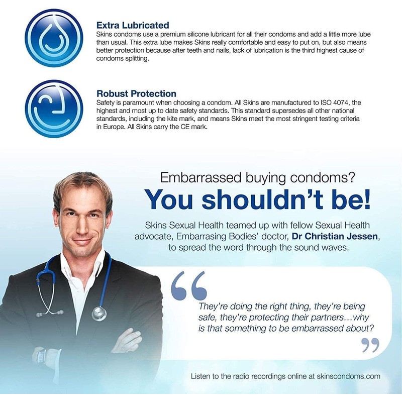 Skins Natural Premium Kondome, Ultra-Clear, 12er Pack