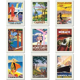 Olivia Samuel 9 x Old Time Travel Posters from A4 Size on thick 350gsm card. ** UNFRAMED **