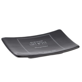 LiKeKa Soap Dish Made of Elegant Dolomite, Drip Tray Soap Holder Soap Dish in Neo Retro Design, Ideal for Your Soap and Bathroom Accessory for Bathroom, Toilet and Shower (Black)