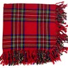 AAR Kilt Fly Plaid Acrylic Wool Scarf Rolled Fringe Shawl