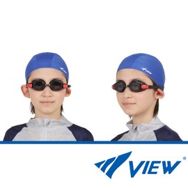 View V780JSA BK Swimming Goggles, Made in Japan, For Kids, 4 - 9 Years Old, Equipped with Anti-Fog Function, SWIPE, Easy Strap Adjustment, UV Protection, Antibacterial Model