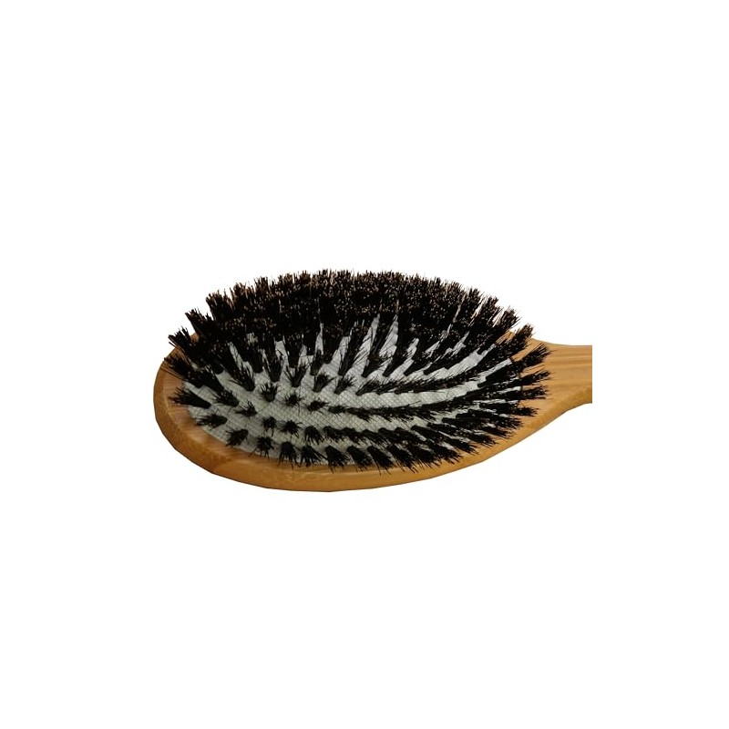 Bamboo Wooden Hair Brush with Natural Bristle