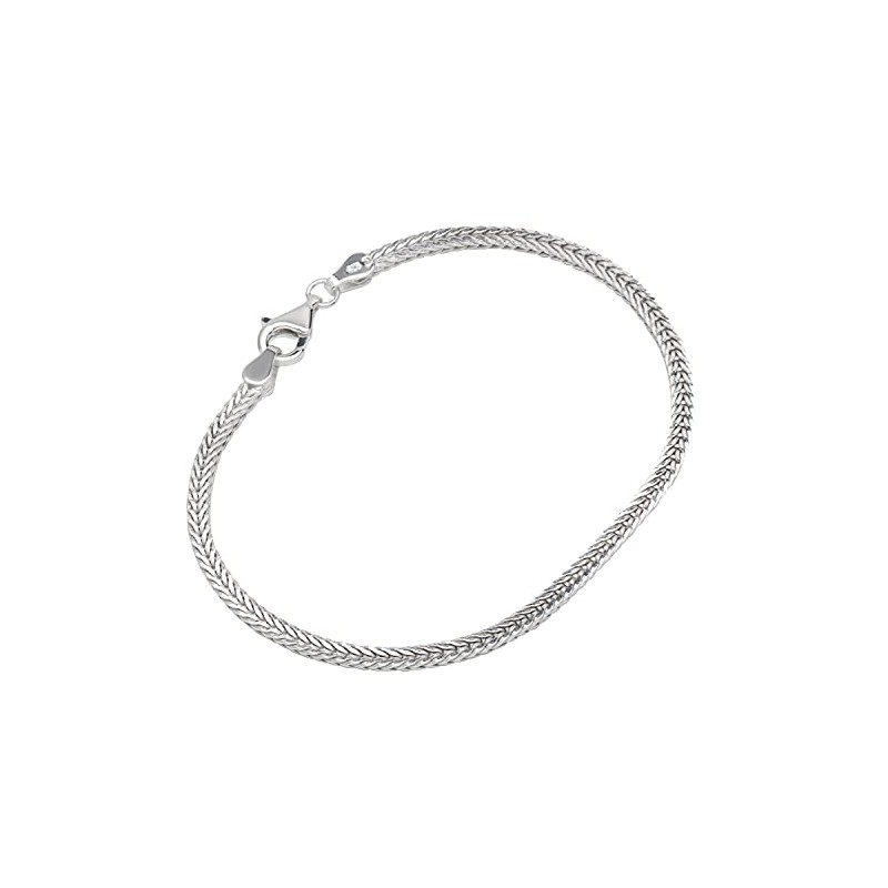 NKlaus Bracelet 925 Sterling Silver 19 cm Foxtail Chains Flat