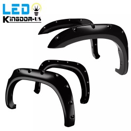 LEDKINGDOMUS Fender Flares Pocket Rivet Style for 07-13 Toyota Tundra Bolt on Smooth 4 PCS