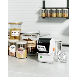 Ponek Label Maker, M100 Bluetooth Label Printer, Versatile App with 2000 Icons and 300 Templates, 2 Inch Barcode Label Printer for Small Business, Office, Home, School Organization, White