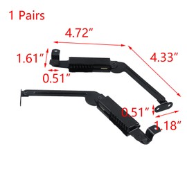 T Tulead Black Lid Support Hinges Iron Soft Close Lid Stay Hinge Folding Hardware Hinge Left+Right, with Screws, for Cabinet, Toolbox, Wooden Box