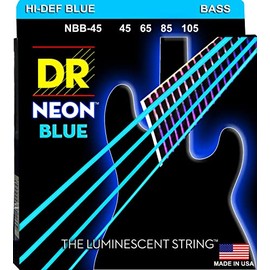 DR Handmade Strings DR Hi-Def Neon Blue Medium Bass Guitar Strings (NBB-45)