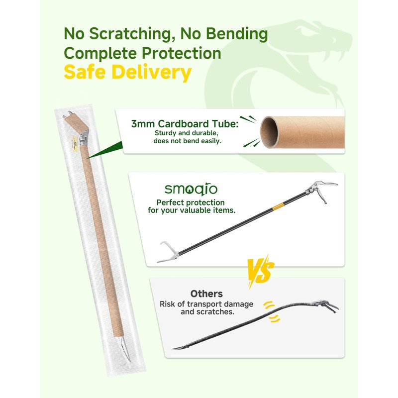 SMOQIO Snake Grabber Tool, 59in Professional Snake Tongs, All-Aluminum Alloy