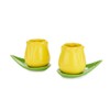 balvi Tulip Coffee Cup Set Yellow/Green 2 Tulip Shaped Coffee