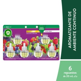 6 Respuestos De Aromatizante Frutos Rojos 20ml C/u Air Wick
