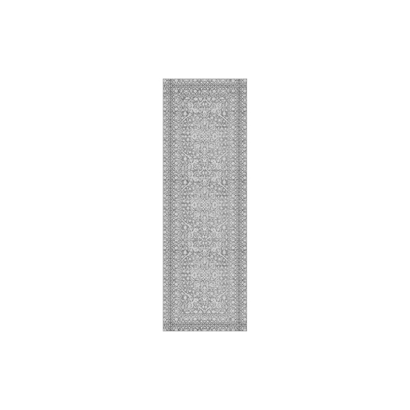 NeverMove Machine Washable Bella Runner Rug, 3x9, Grey