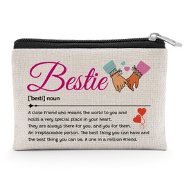 Bestie Gift for Women Coin Purse Bestie Definition Gifts for Best Friend Friendship Presents for Soul Sister Coworker Friend Graduation Gifts for Her Christmas Birthday Presents Coin Pouch